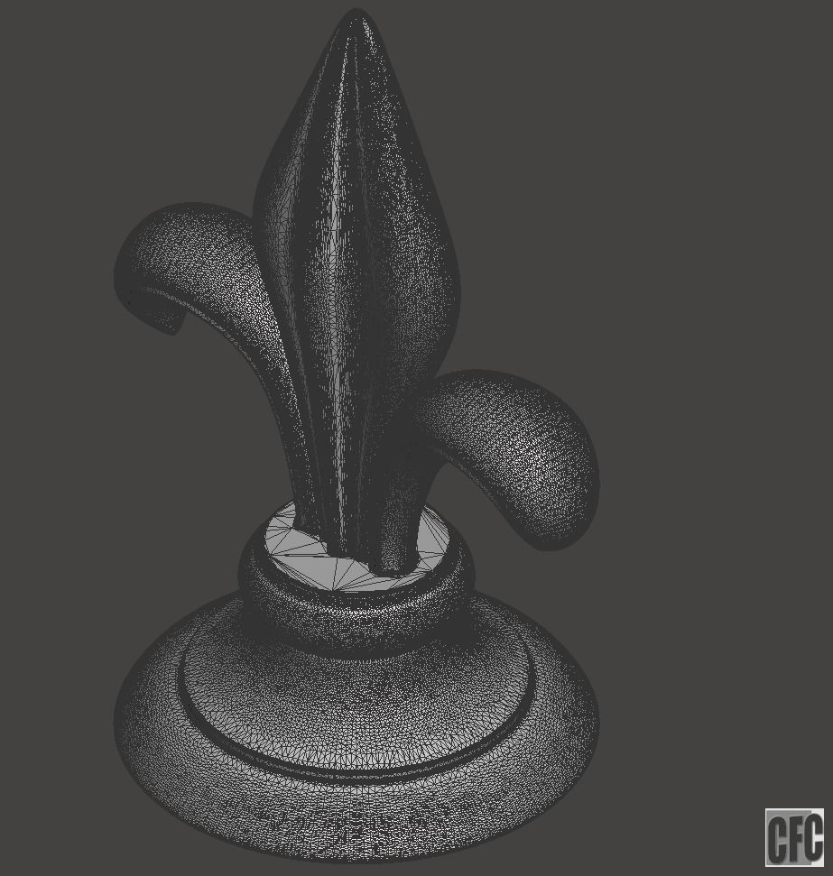 WoodCarving Finial - 3d model for CNC - FinialCFC03 3D print model_9