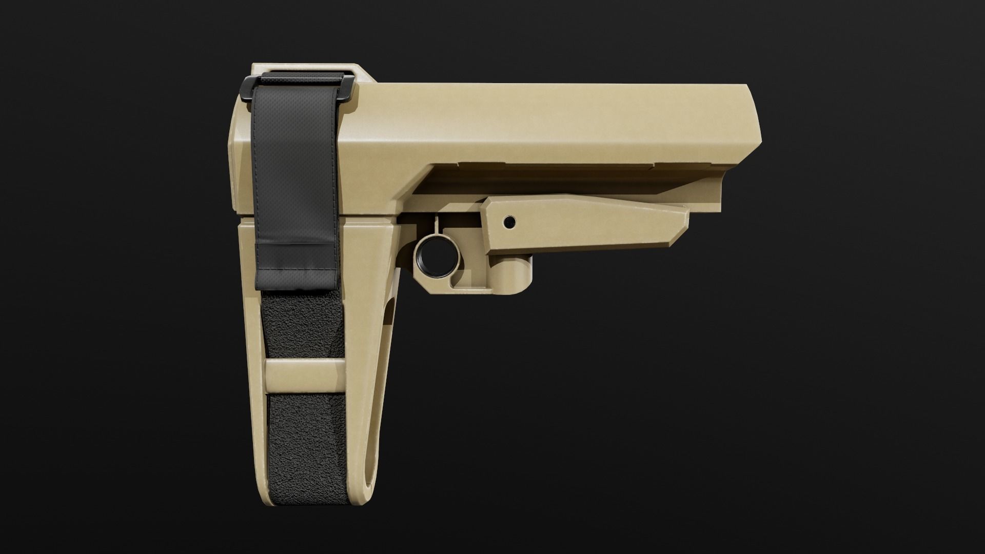 SB Tactical SBA3 AR15 Pistol Stabilizing Brace Low-poly 3D model_6