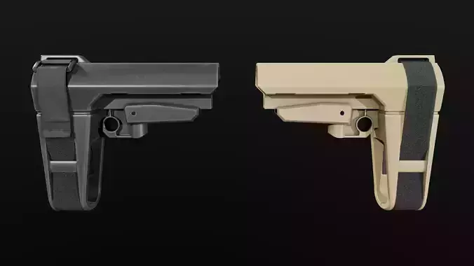 SB Tactical SBA3 AR15 Pistol Stabilizing Brace Low-poly 3D model