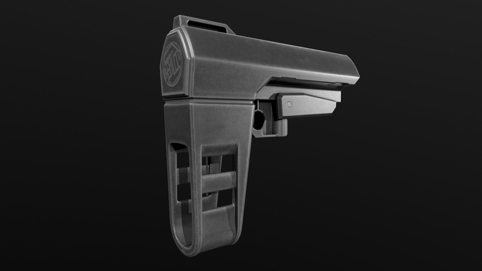 SB Tactical SBA3 AR15 Pistol Stabilizing Brace Low-poly 3D model_29