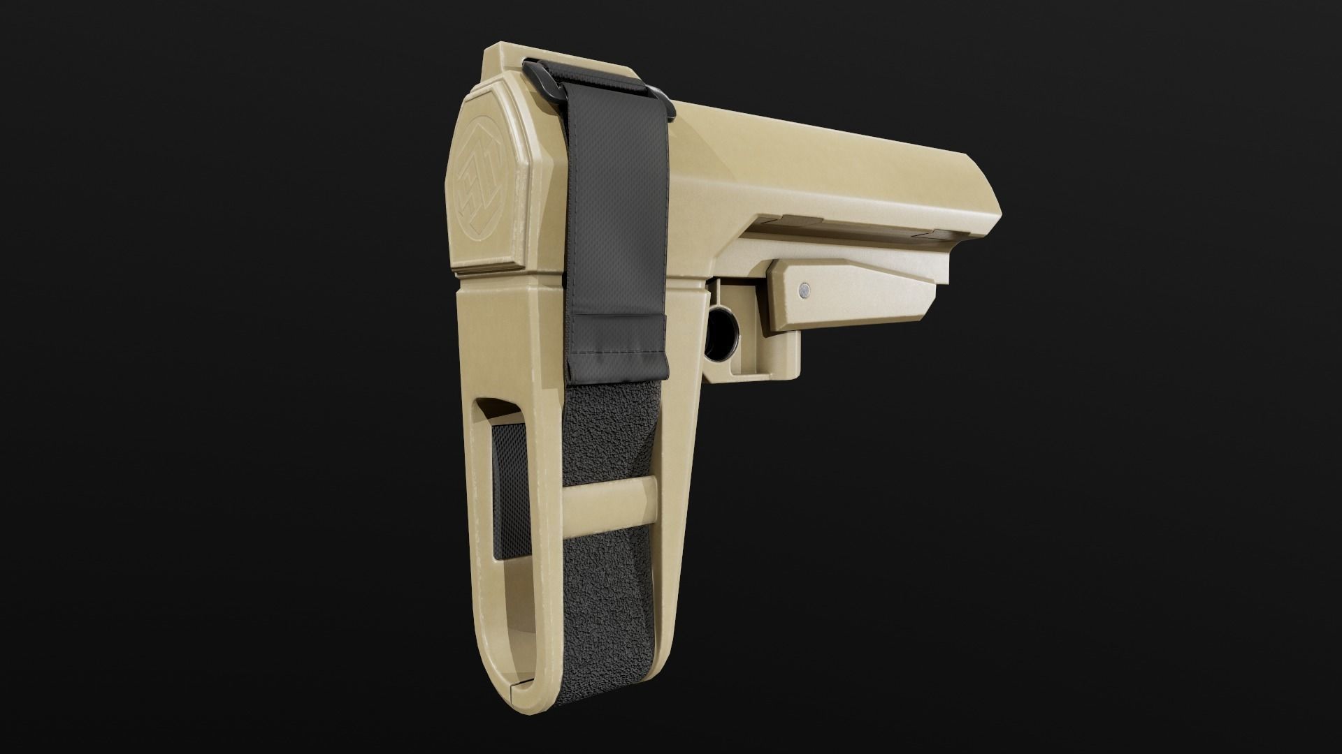 SB Tactical SBA3 AR15 Pistol Stabilizing Brace Low-poly 3D model_30