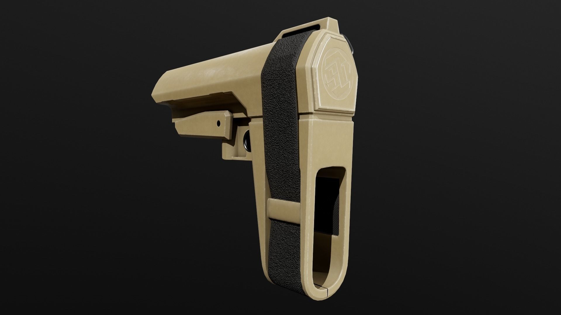 SB Tactical SBA3 AR15 Pistol Stabilizing Brace Low-poly 3D model_22