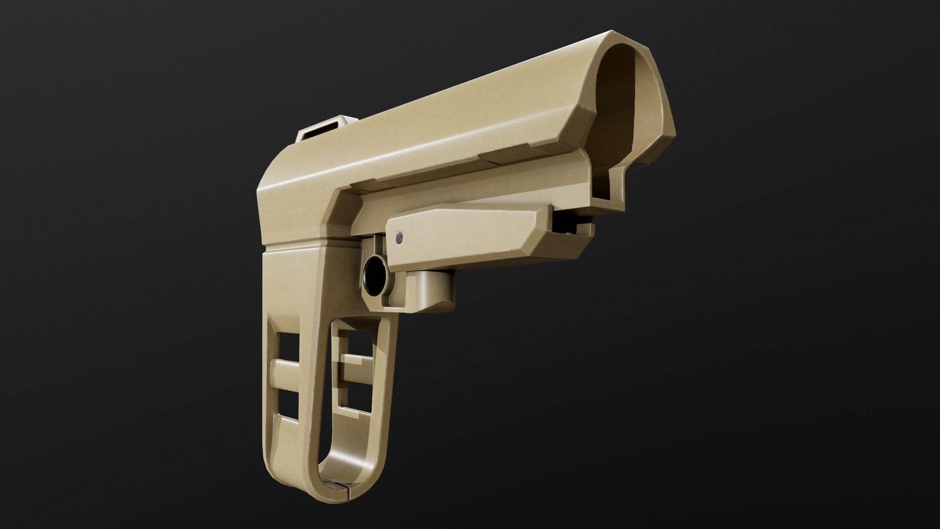 SB Tactical SBA3 AR15 Pistol Stabilizing Brace Low-poly 3D model_11