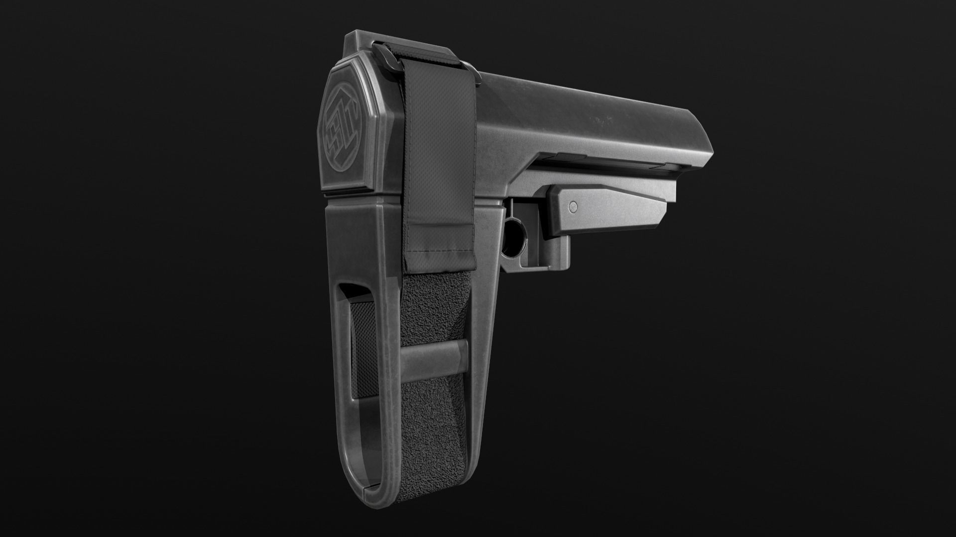 SB Tactical SBA3 AR15 Pistol Stabilizing Brace Low-poly 3D model_28