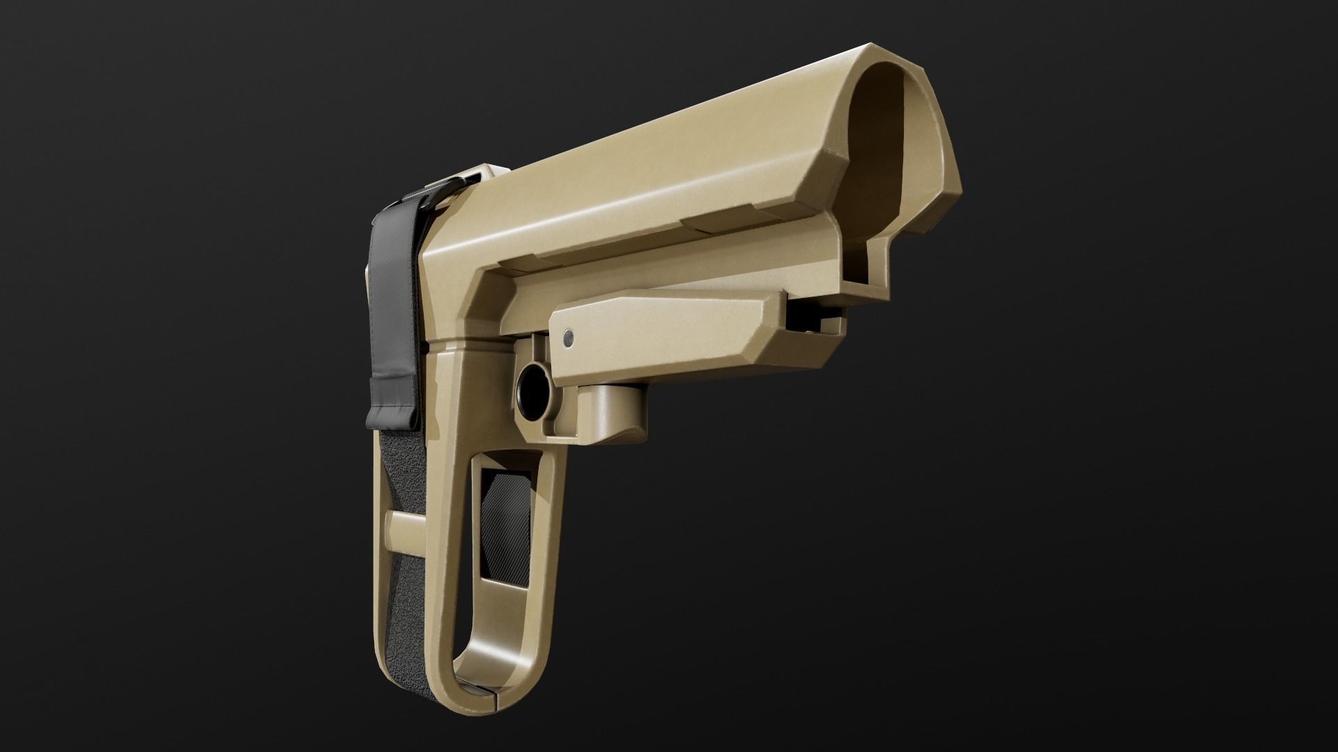 SB Tactical SBA3 AR15 Pistol Stabilizing Brace Low-poly 3D model_10