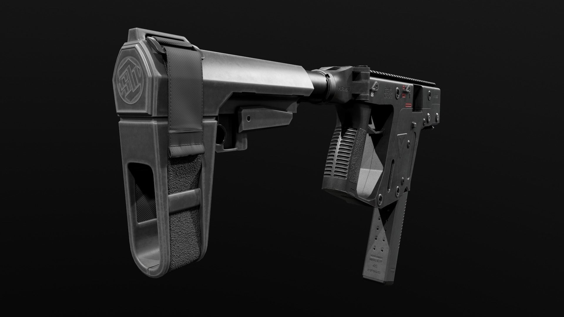 SB Tactical SBA3 AR15 Pistol Stabilizing Brace Low-poly 3D model_35