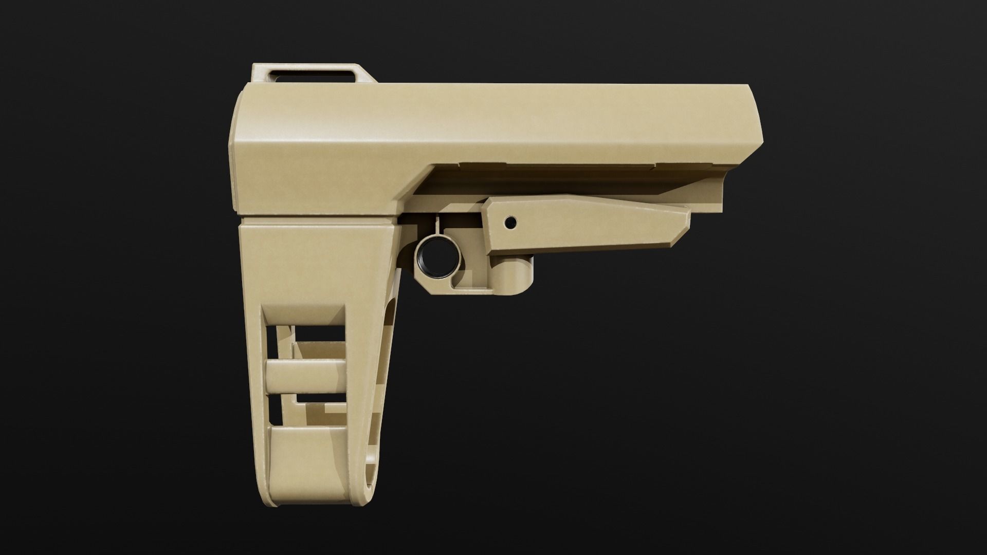 SB Tactical SBA3 AR15 Pistol Stabilizing Brace Low-poly 3D model_7