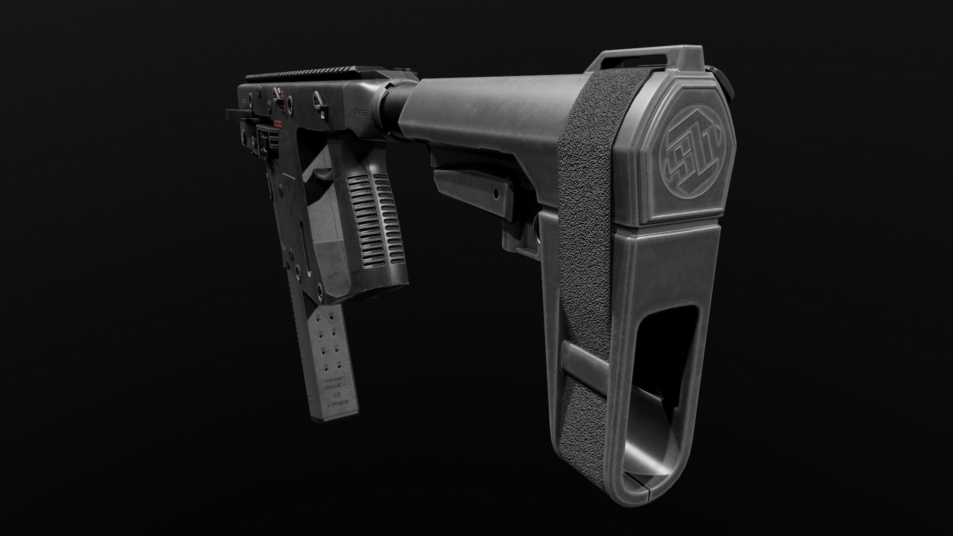SB Tactical SBA3 AR15 Pistol Stabilizing Brace Low-poly 3D model_34