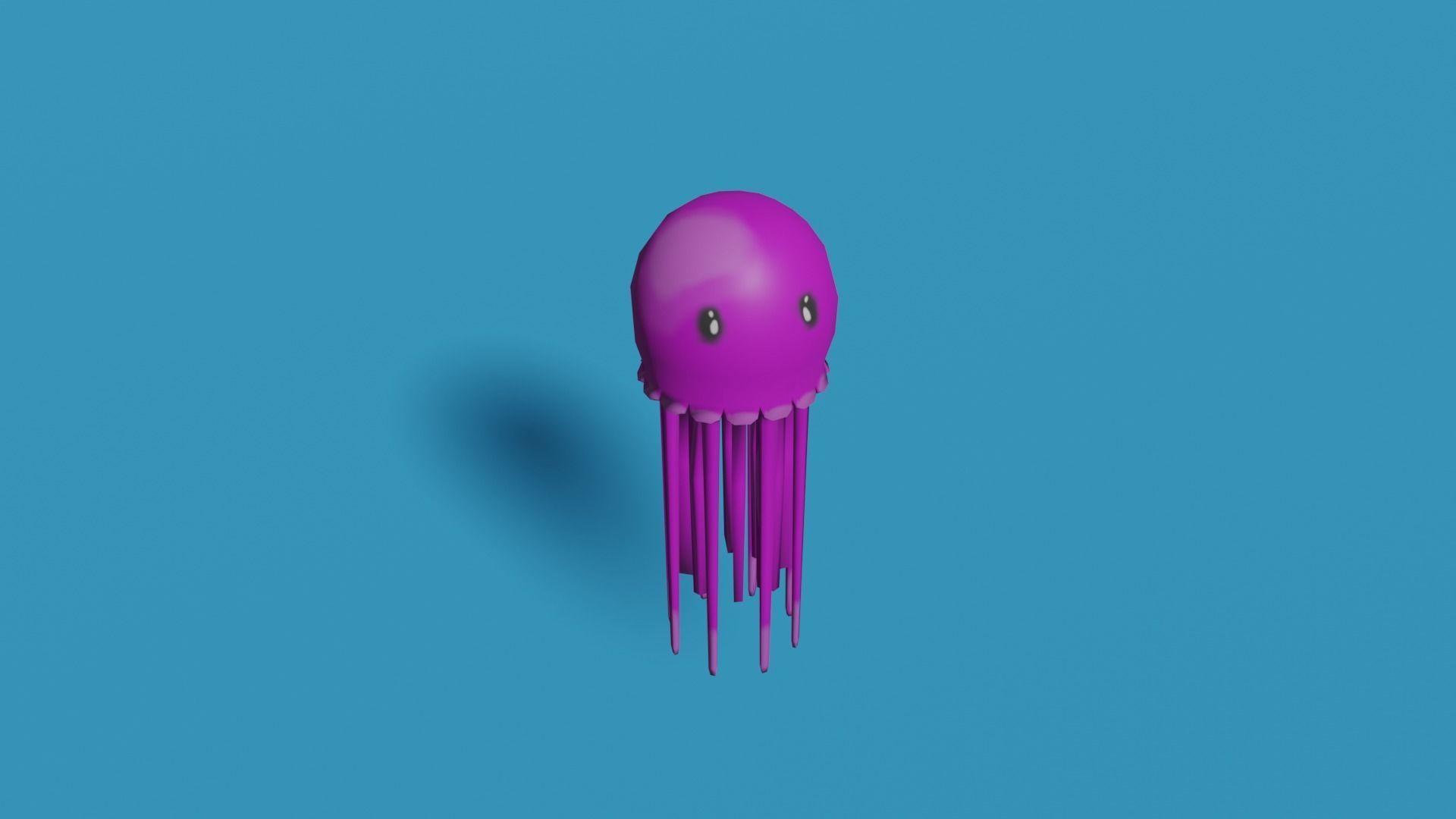 Cute low poly Jellyfish Low-poly 3D model_2