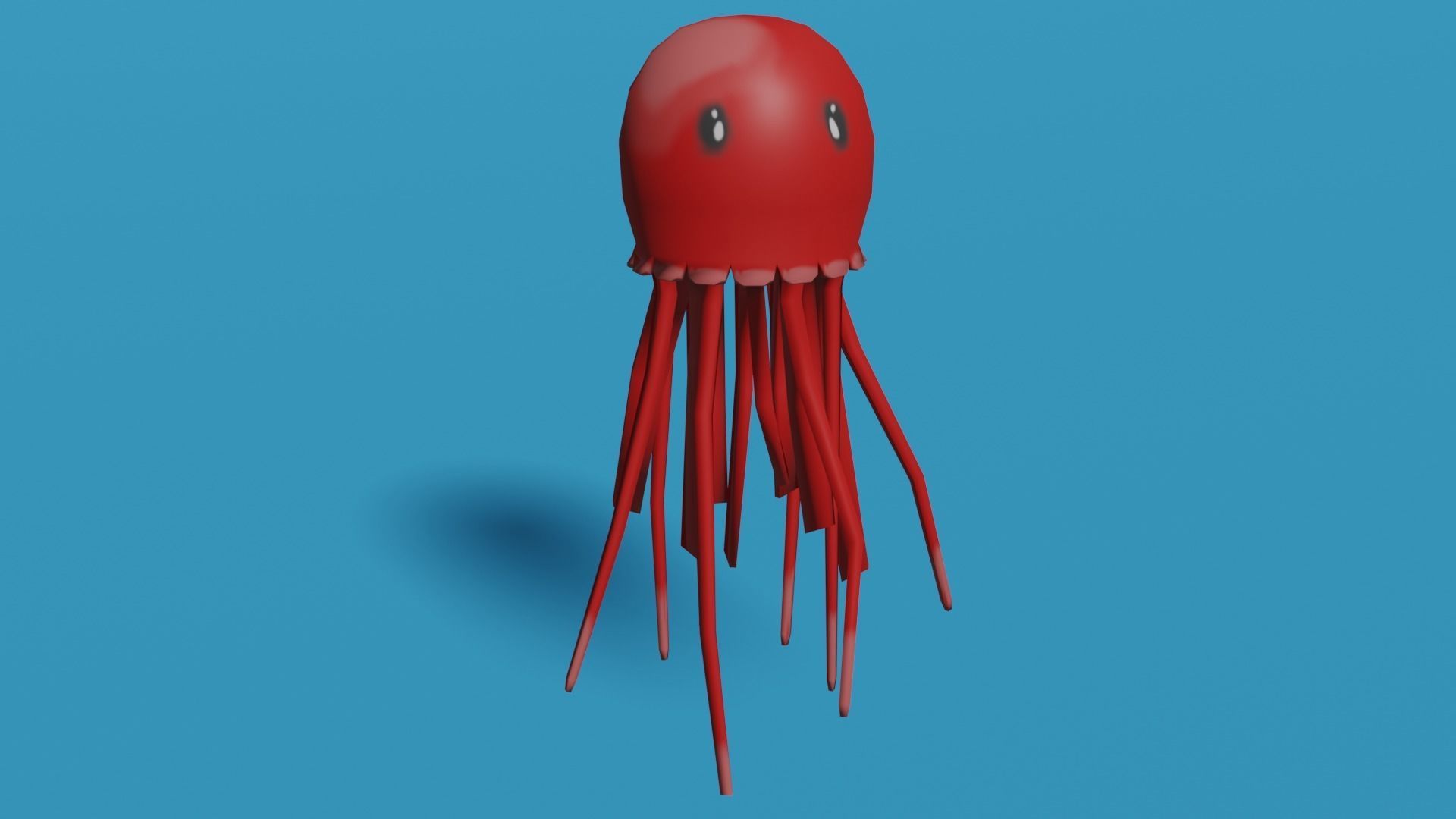 Cute low poly Jellyfish Low-poly 3D model_7