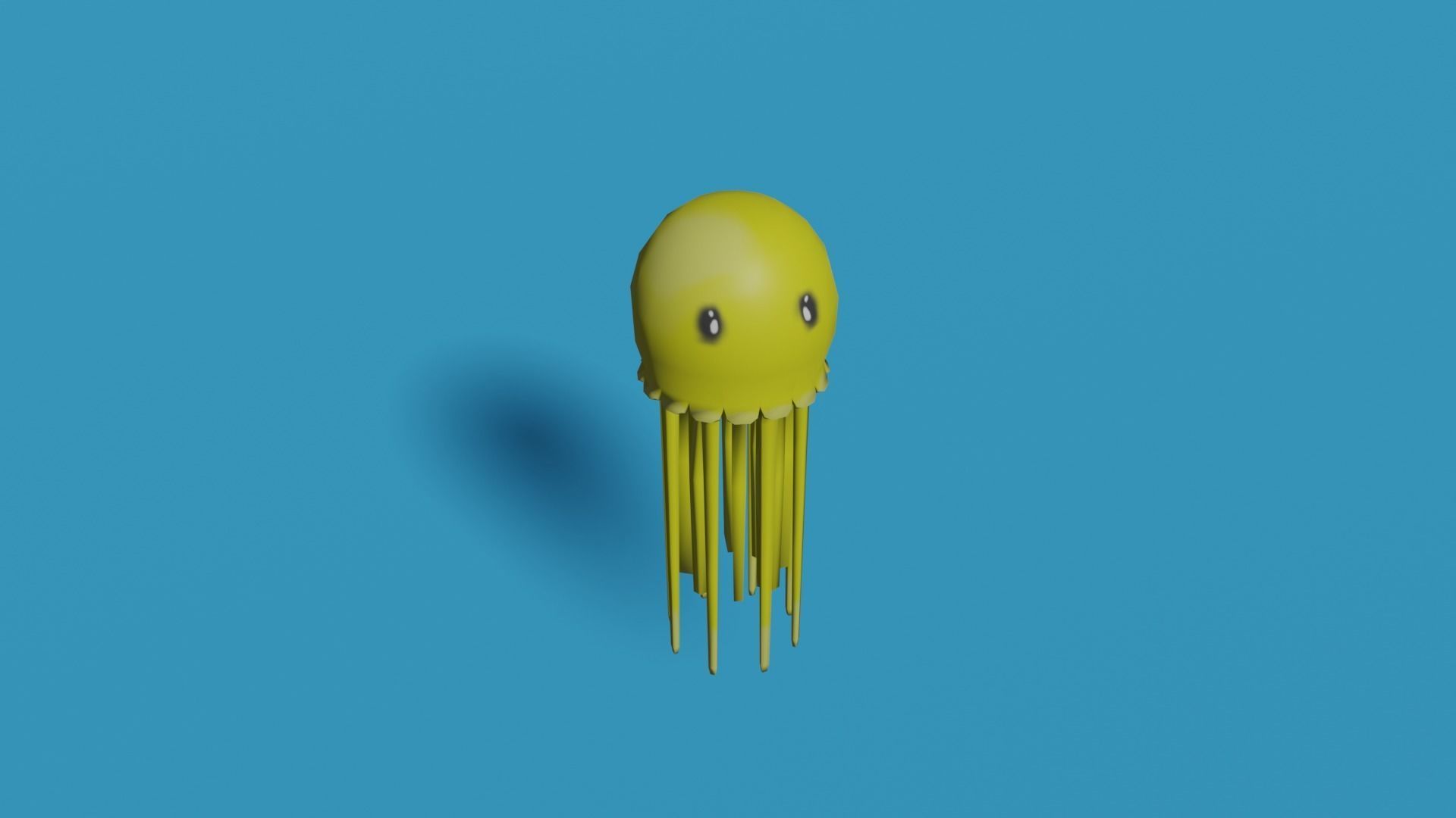 Cute low poly Jellyfish Low-poly 3D model_4