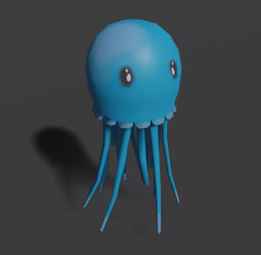 Cute low poly Jellyfish Low-poly 3D model_0