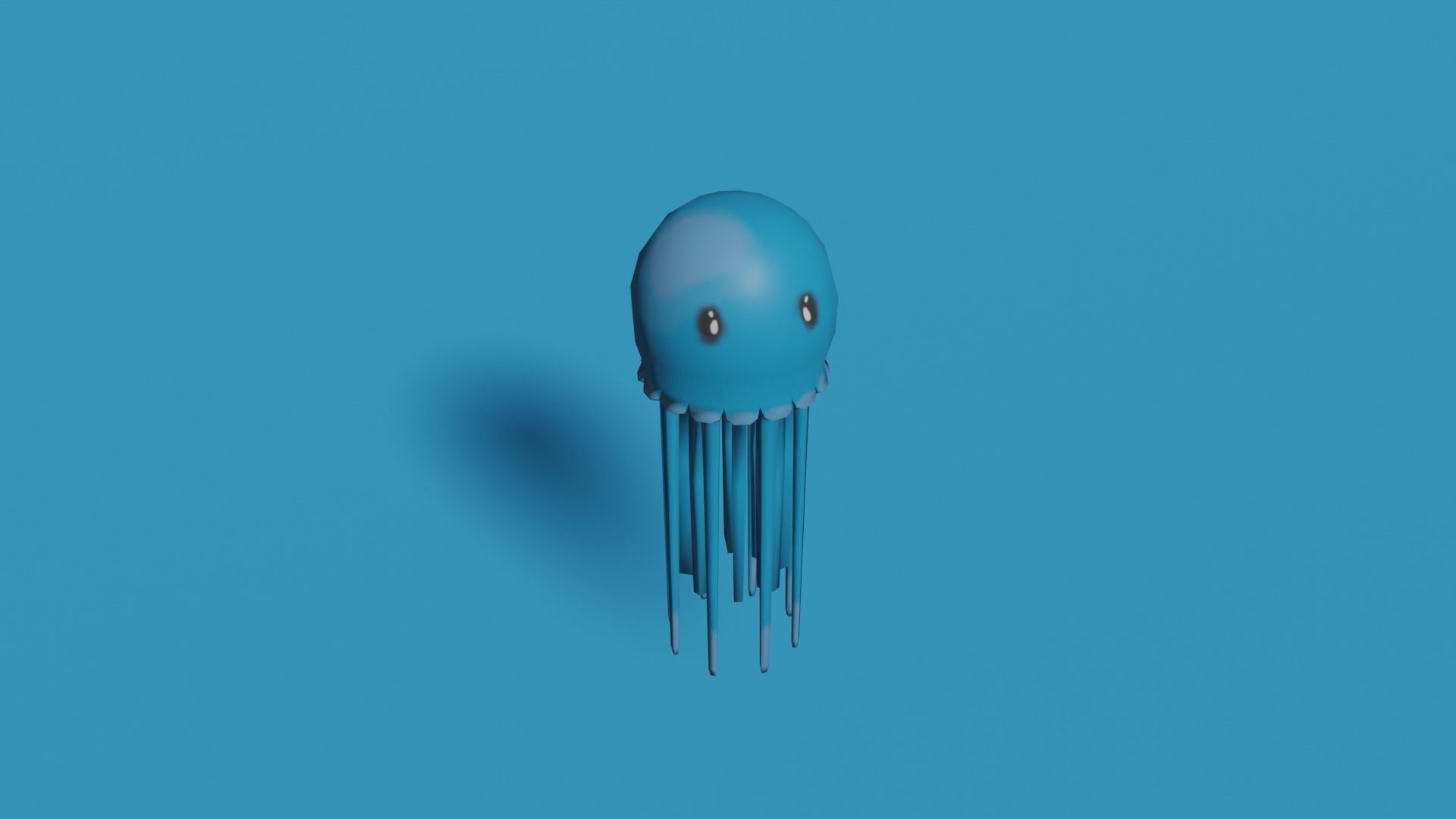 Cute low poly Jellyfish Low-poly 3D model_5