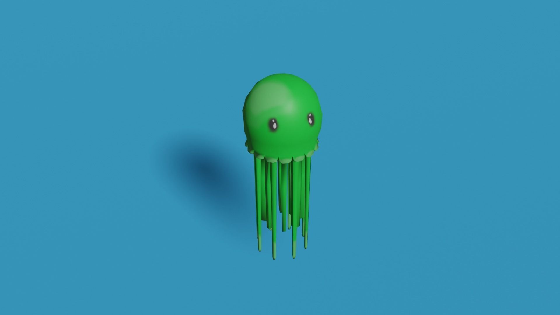 Cute low poly Jellyfish Low-poly 3D model_1