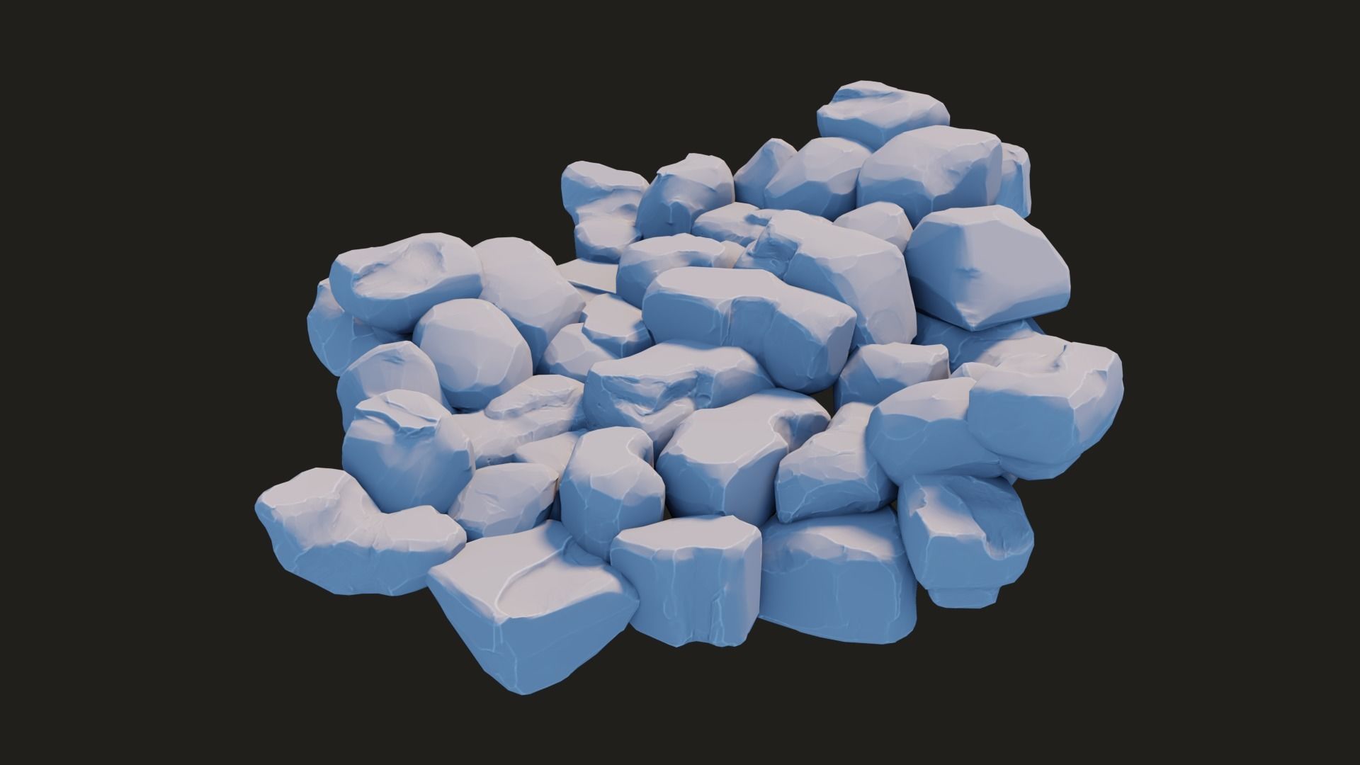 Stylized Rock Pack  16 Rocks game ready Low-poly 3D model_1