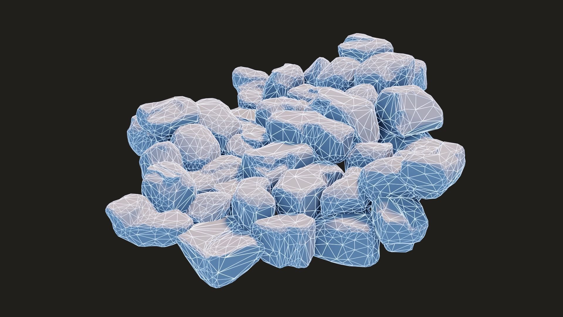 Stylized Rock Pack  16 Rocks game ready Low-poly 3D model_3