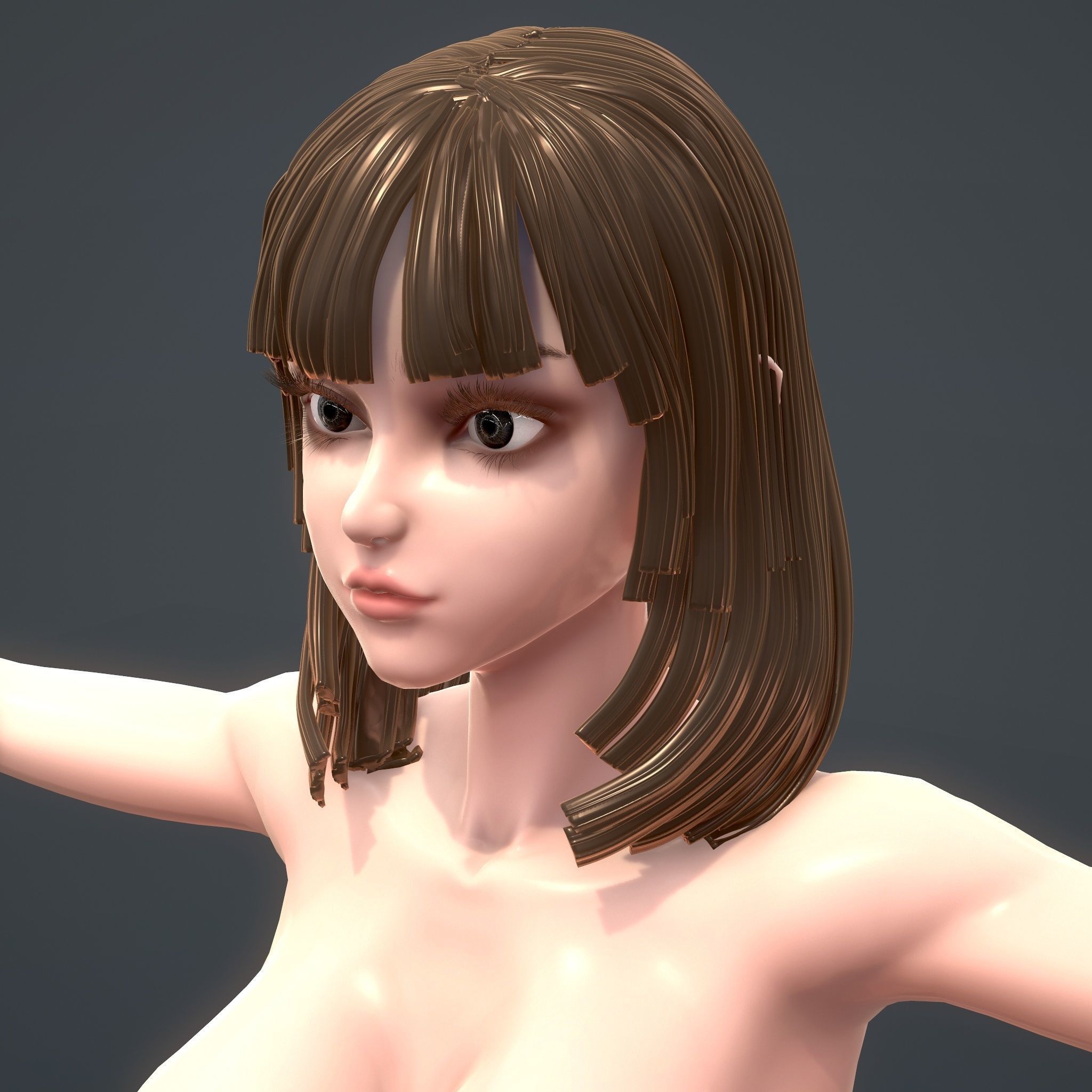 Base Female Character Low-poly 3D model_6