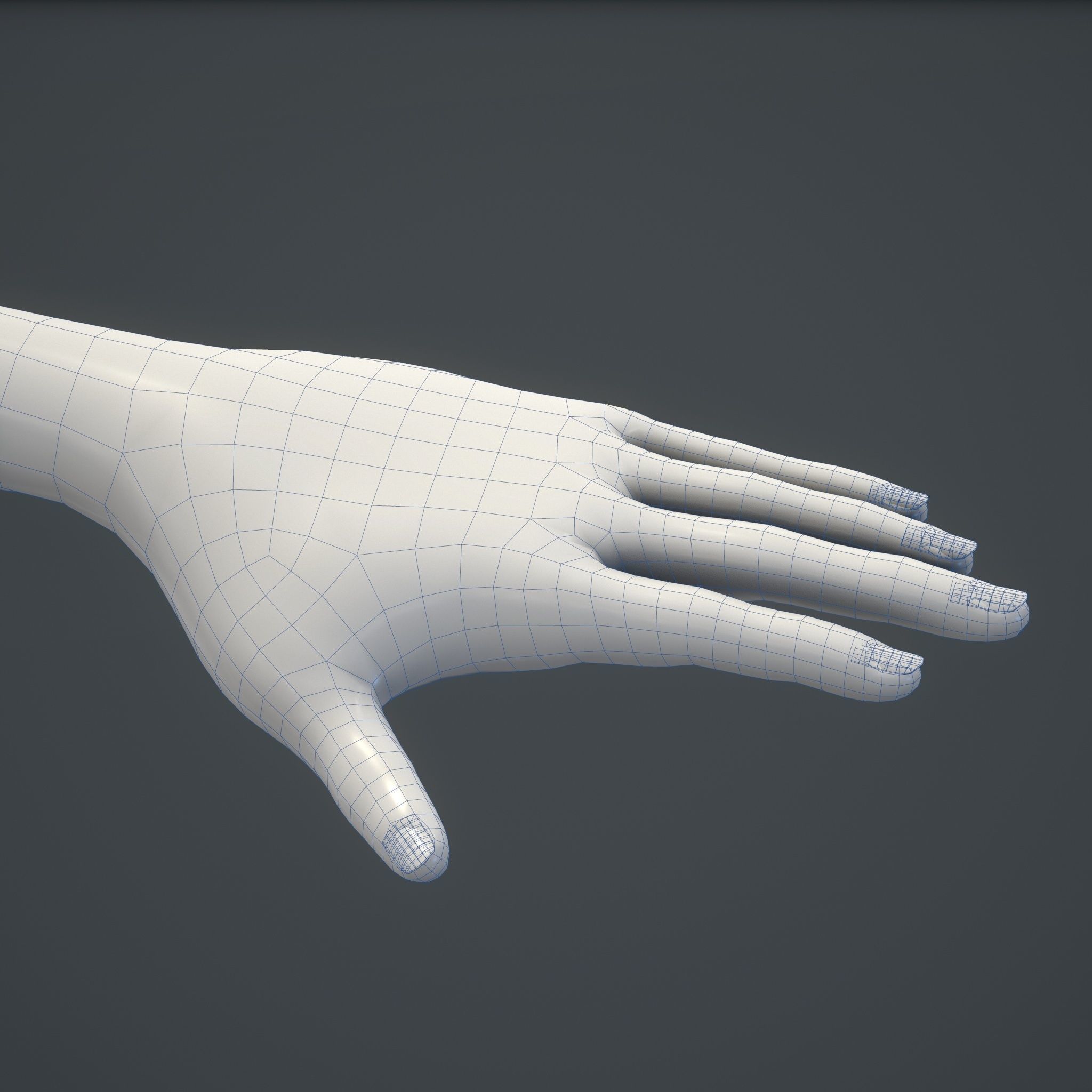 Base Female Character Low-poly 3D model_8