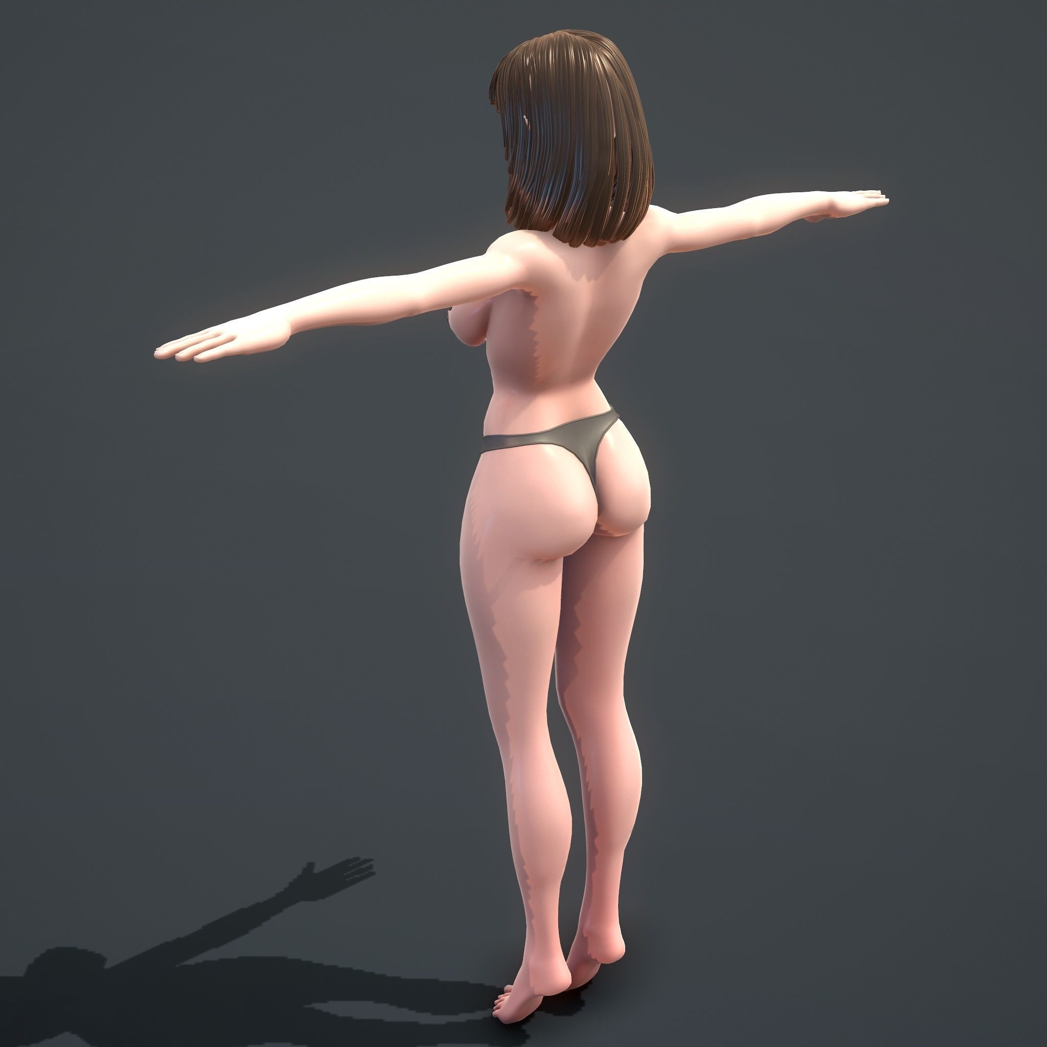 Base Female Character Low-poly 3D model_5