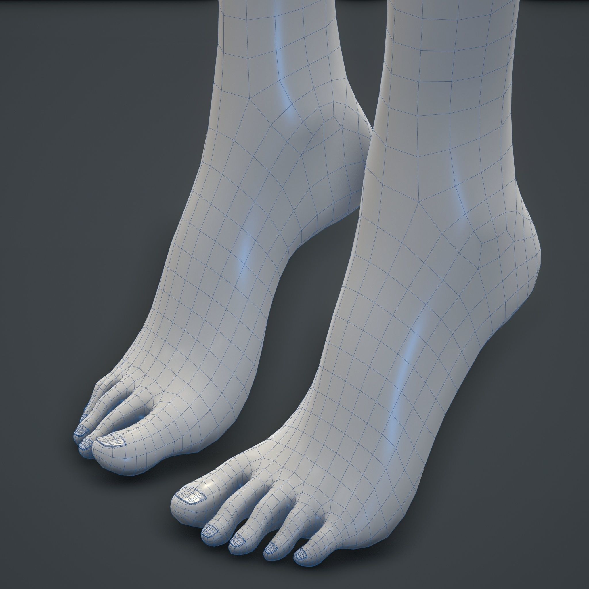 Base Female Character Low-poly 3D model_12