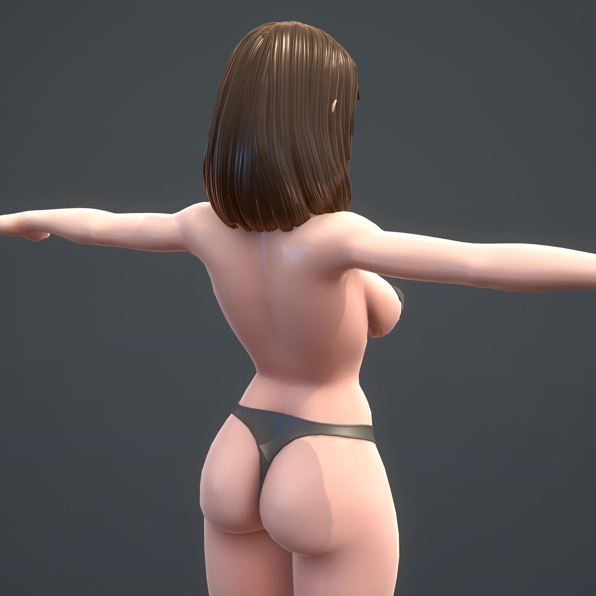 Base Female Character Low-poly 3D model_4