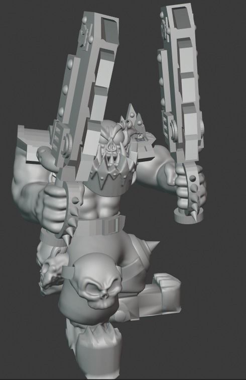 Orc with Chainchoppa Ork Conversion  not Warhammer 40k  3D print model_3