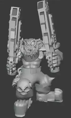 Orc with Chainchoppa Ork Conversion  not Warhammer 40k  3D print model