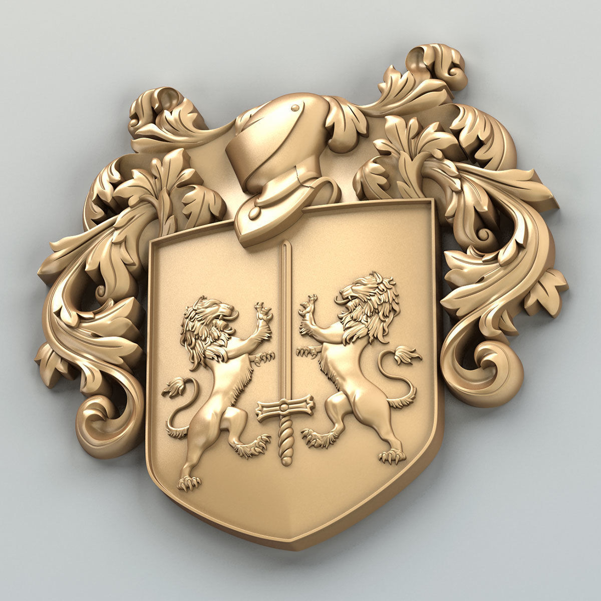 Coat of arms decorative 002 3D model_4