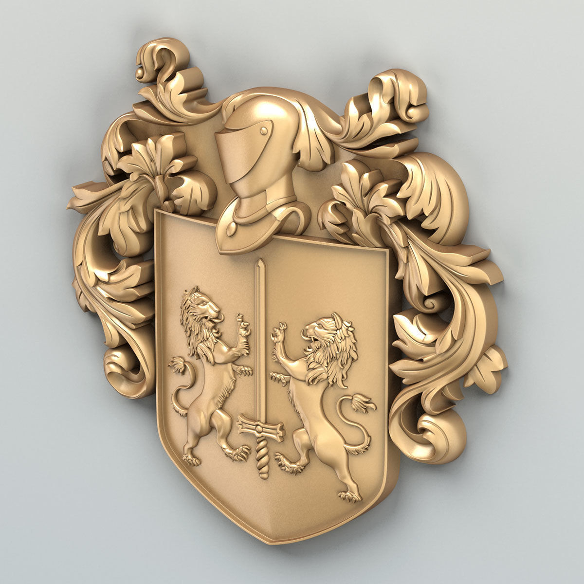 Coat of arms decorative 002 3D model_2