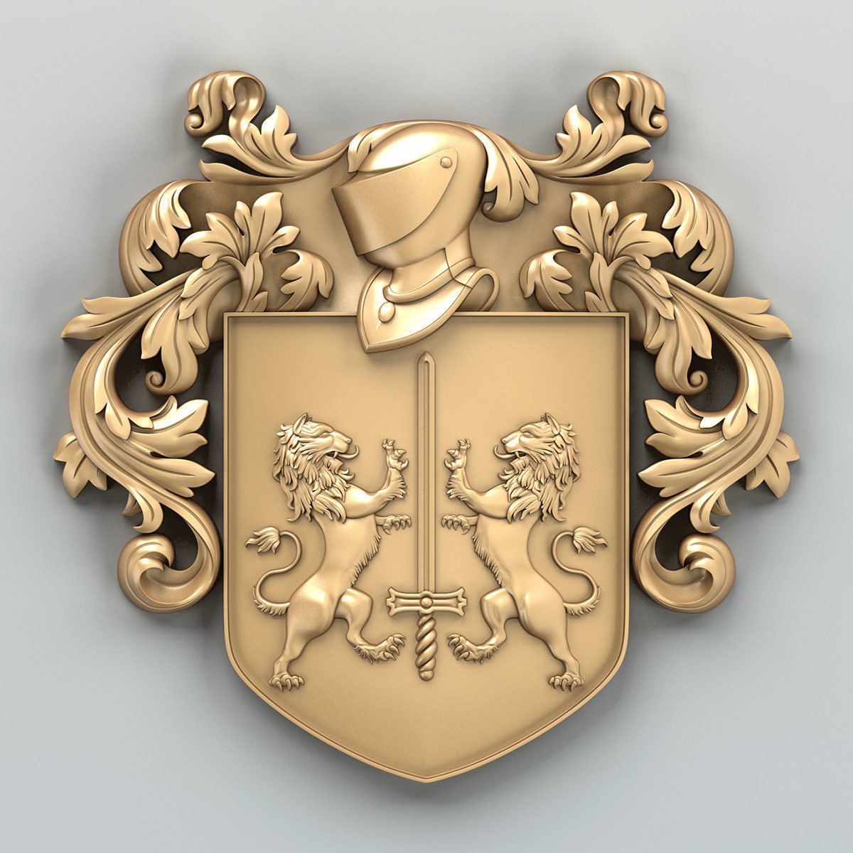 Coat of arms decorative 002 3D model_1