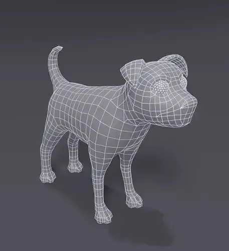 Cartoon Dog Terrier Base Mesh 3D Model