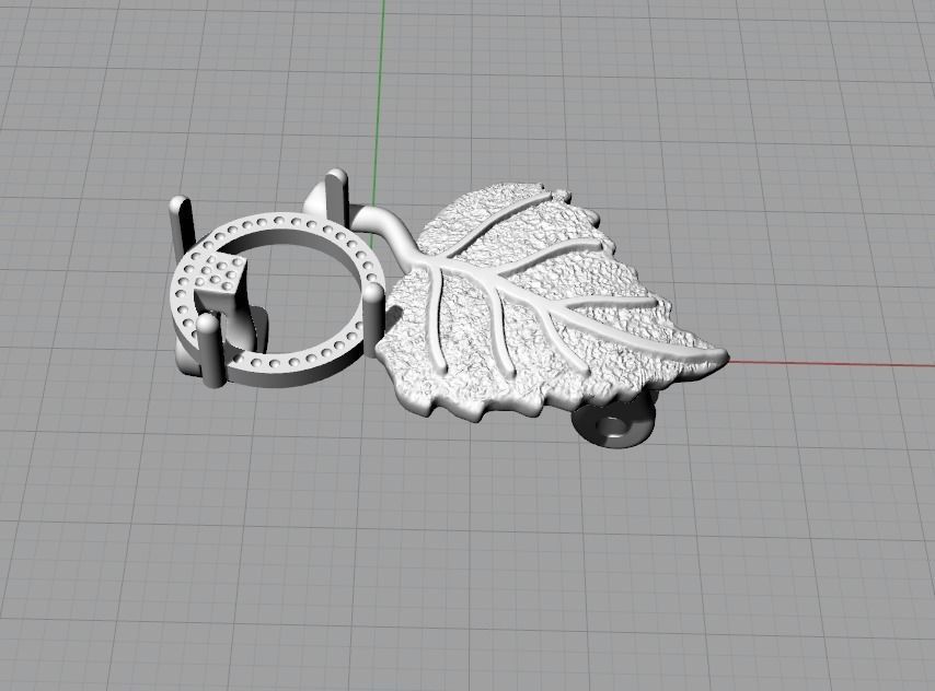 Brooch Birch leaf 3D print model_2