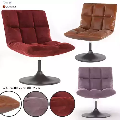 dutchbone-bar-lounge swivel chair leather