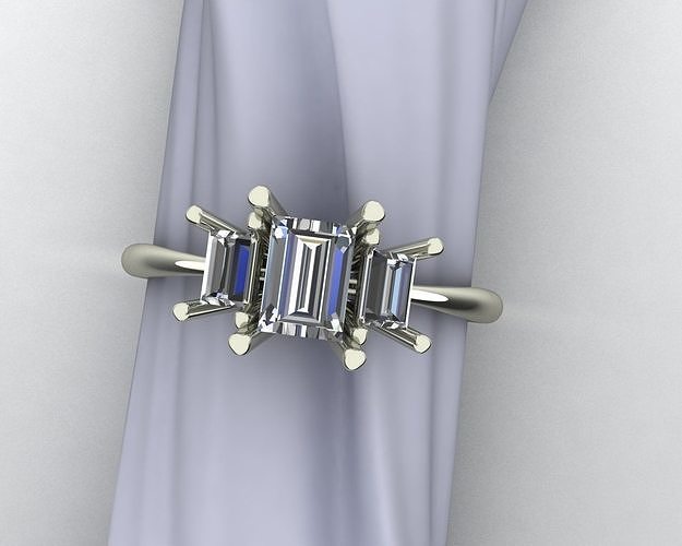 Baquette Engagement Ring  3D print model