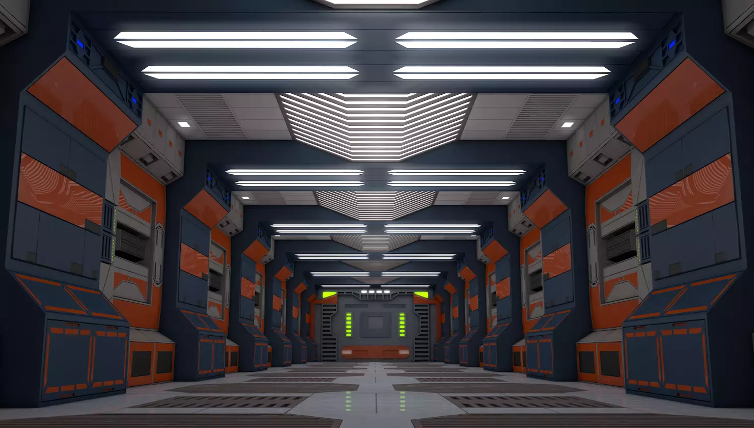 Sci Fi Corridor 3D model | CGTrader