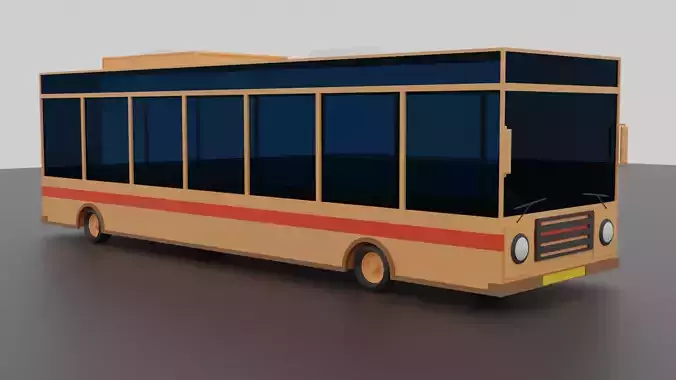 Low Poly Bus  Game Ready  School Bus  Cartoon Bus Free low-poly 3D model