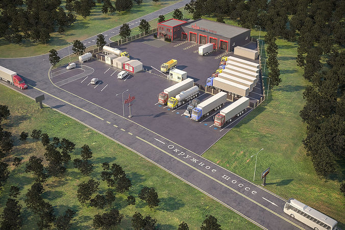 Service for trucks 3D model