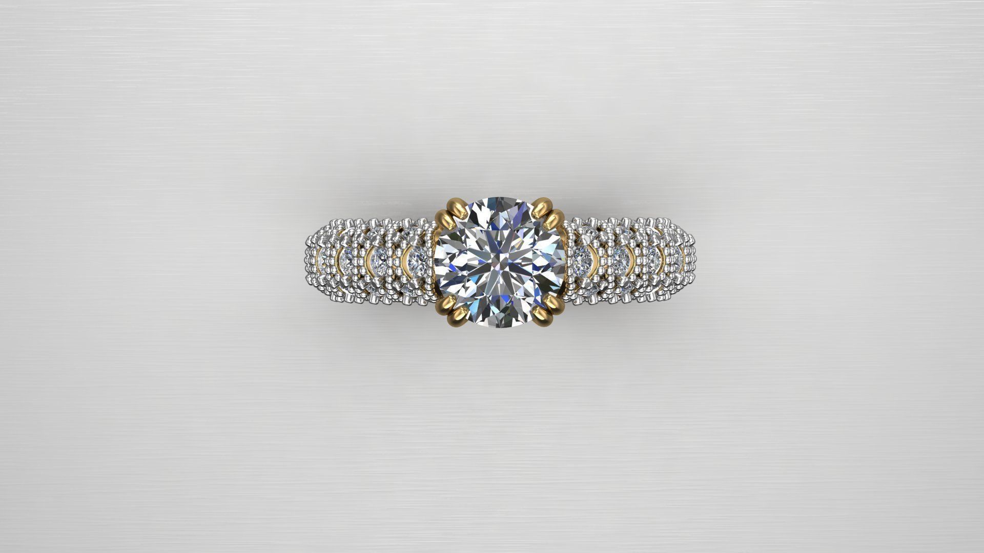 Engagement Beauty Ring With Diamonds 3D Print Model 3D print model_1