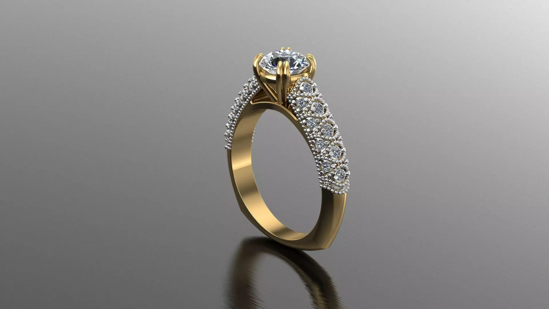 Engagement Beauty Ring With Diamonds 3D Print Model 3D print model_0