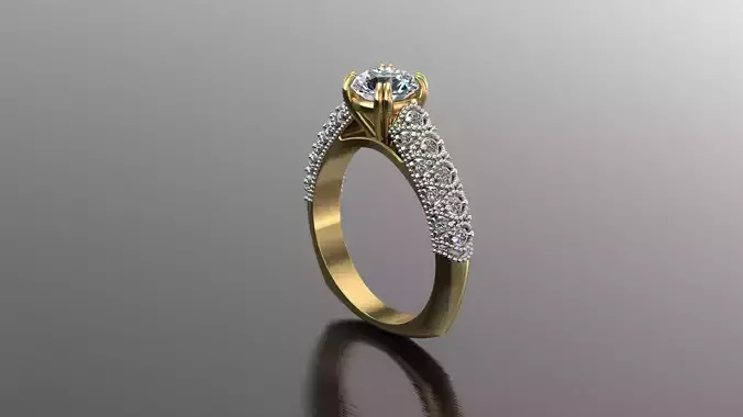 Engagement Beauty Ring With Diamonds 3D Print Model