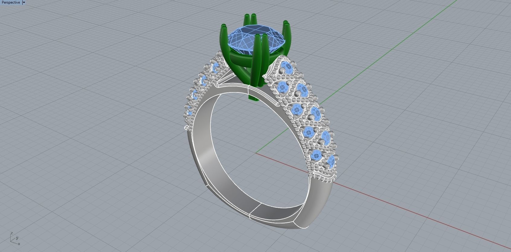 Engagement Beauty Ring With Diamonds 3D Print Model 3D print model_10