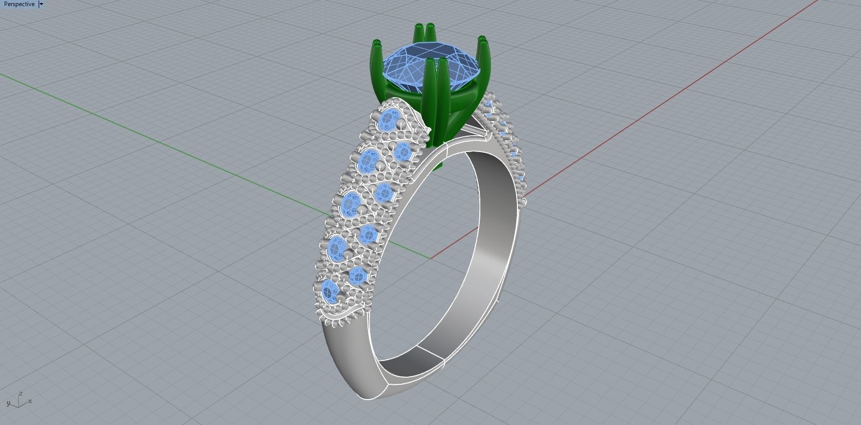 Engagement Beauty Ring With Diamonds 3D Print Model 3D print model_11