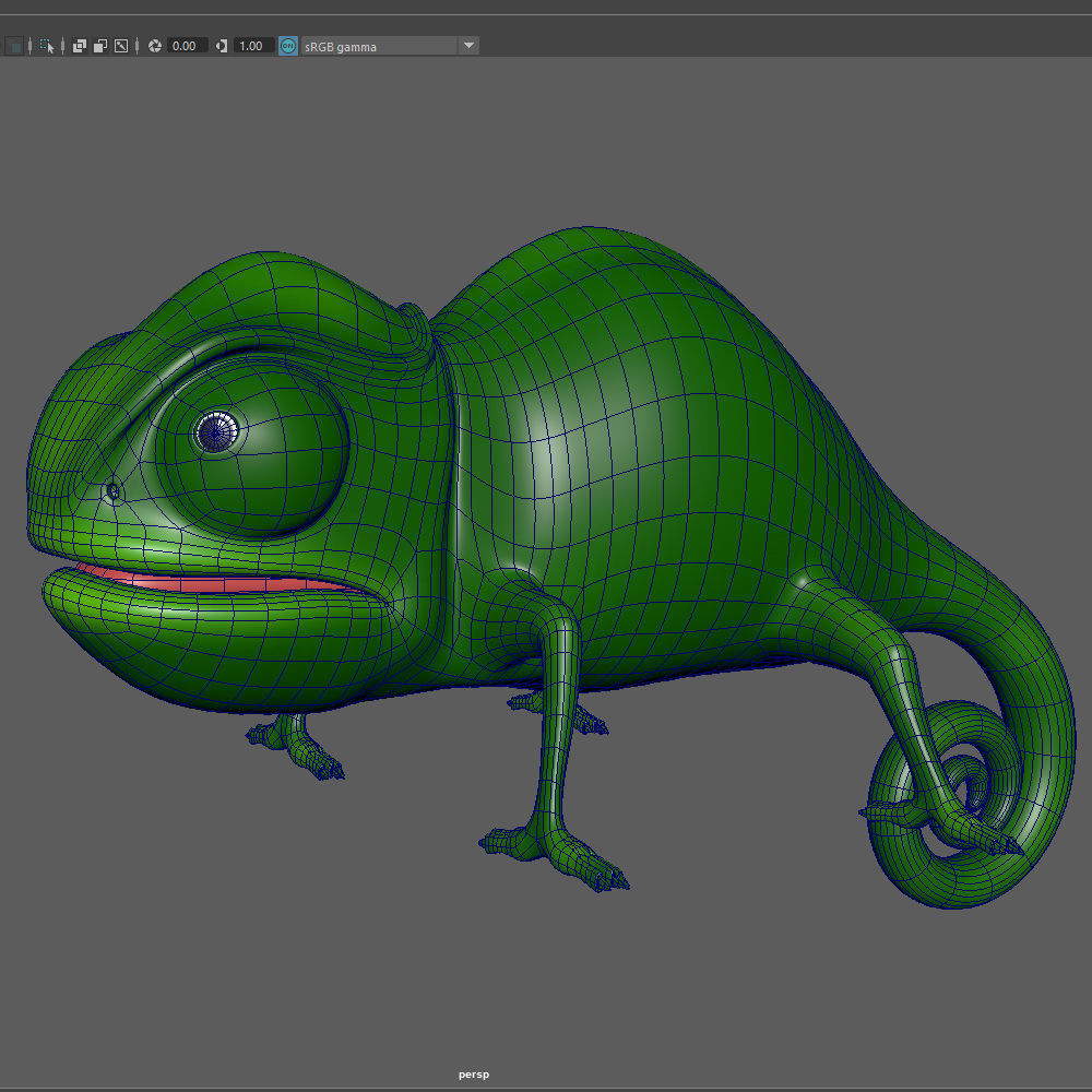 Chameleon Cartoon 3D model_13