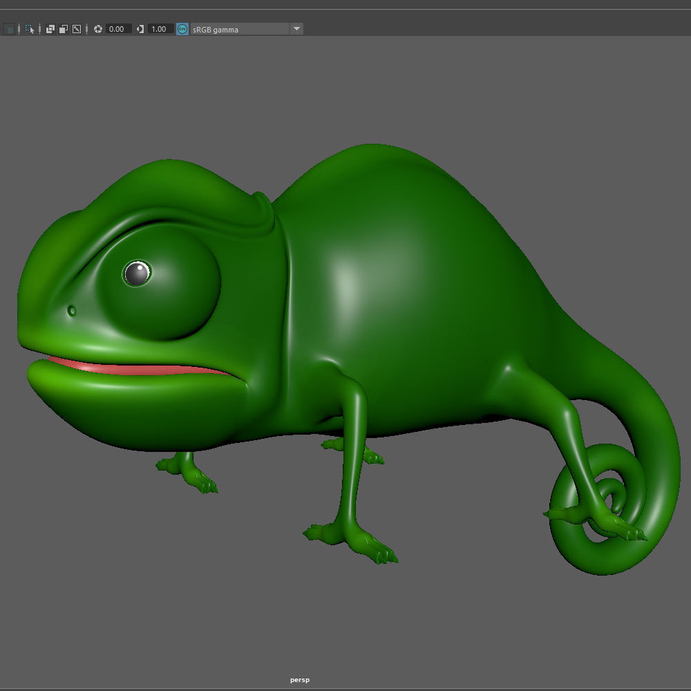 Chameleon Cartoon 3D model_12
