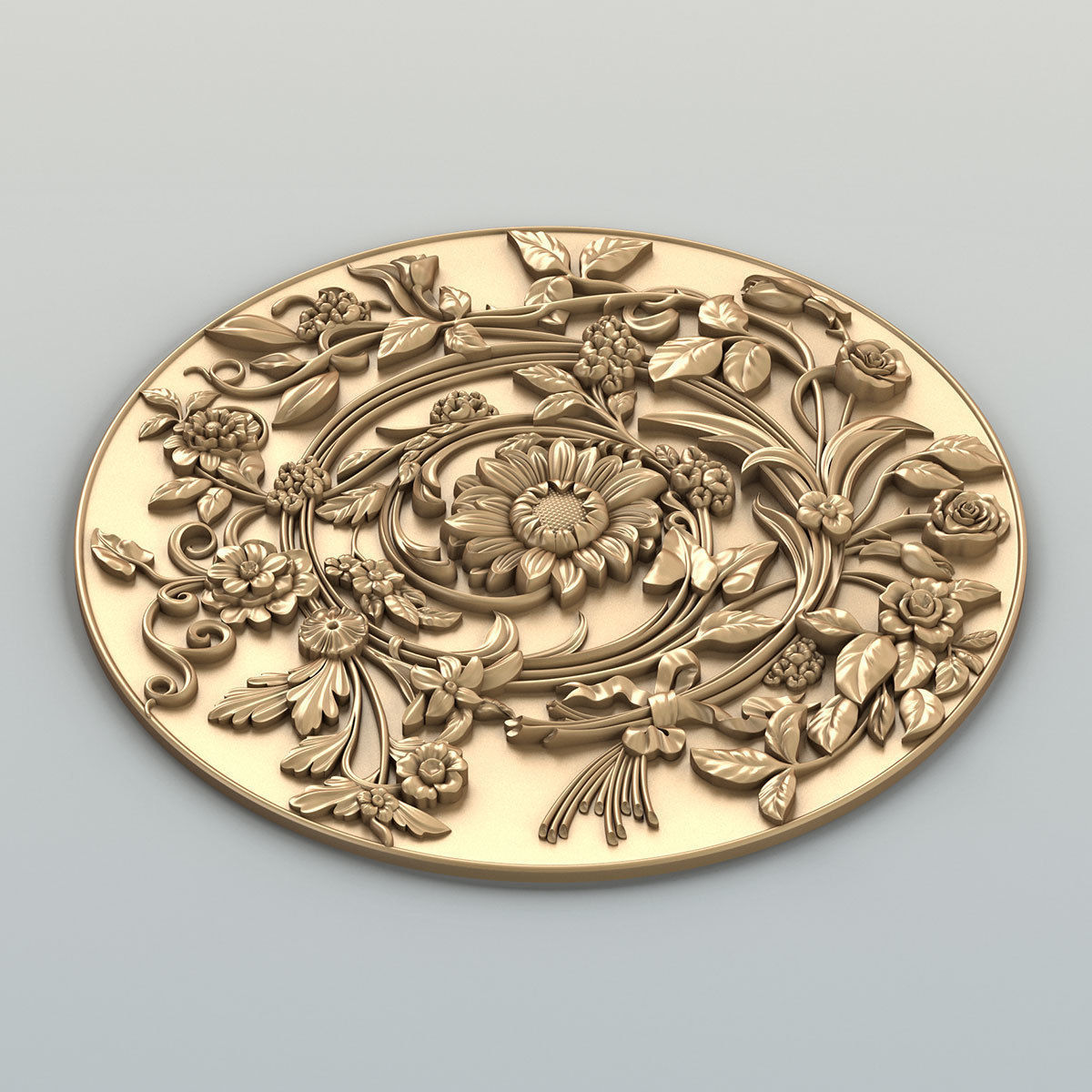 Round rosette 025 3D model_3