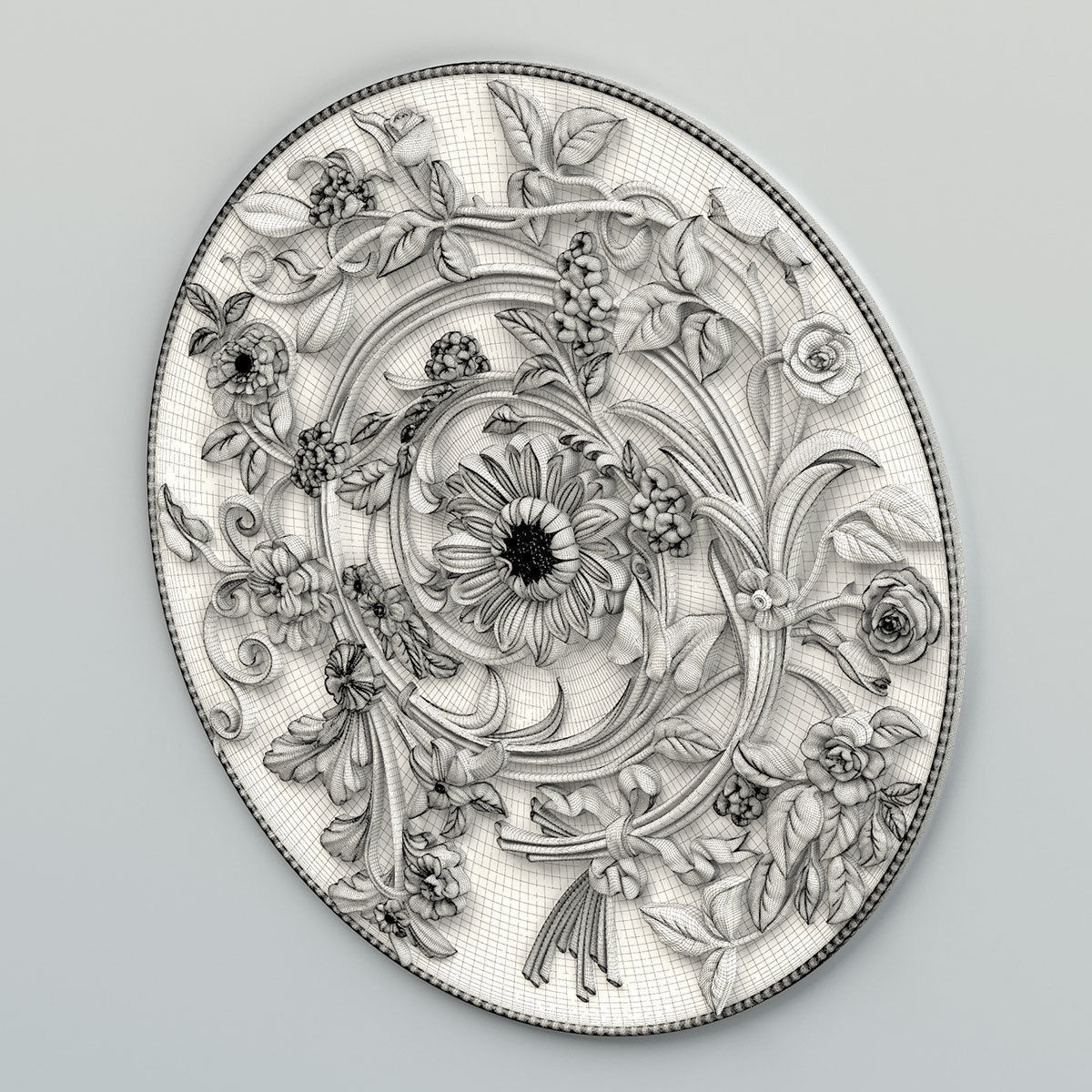 Round rosette 025 3D model_6