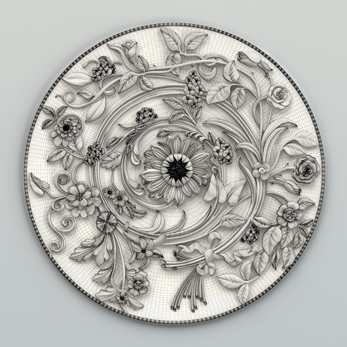 Round rosette 025 3D model_5