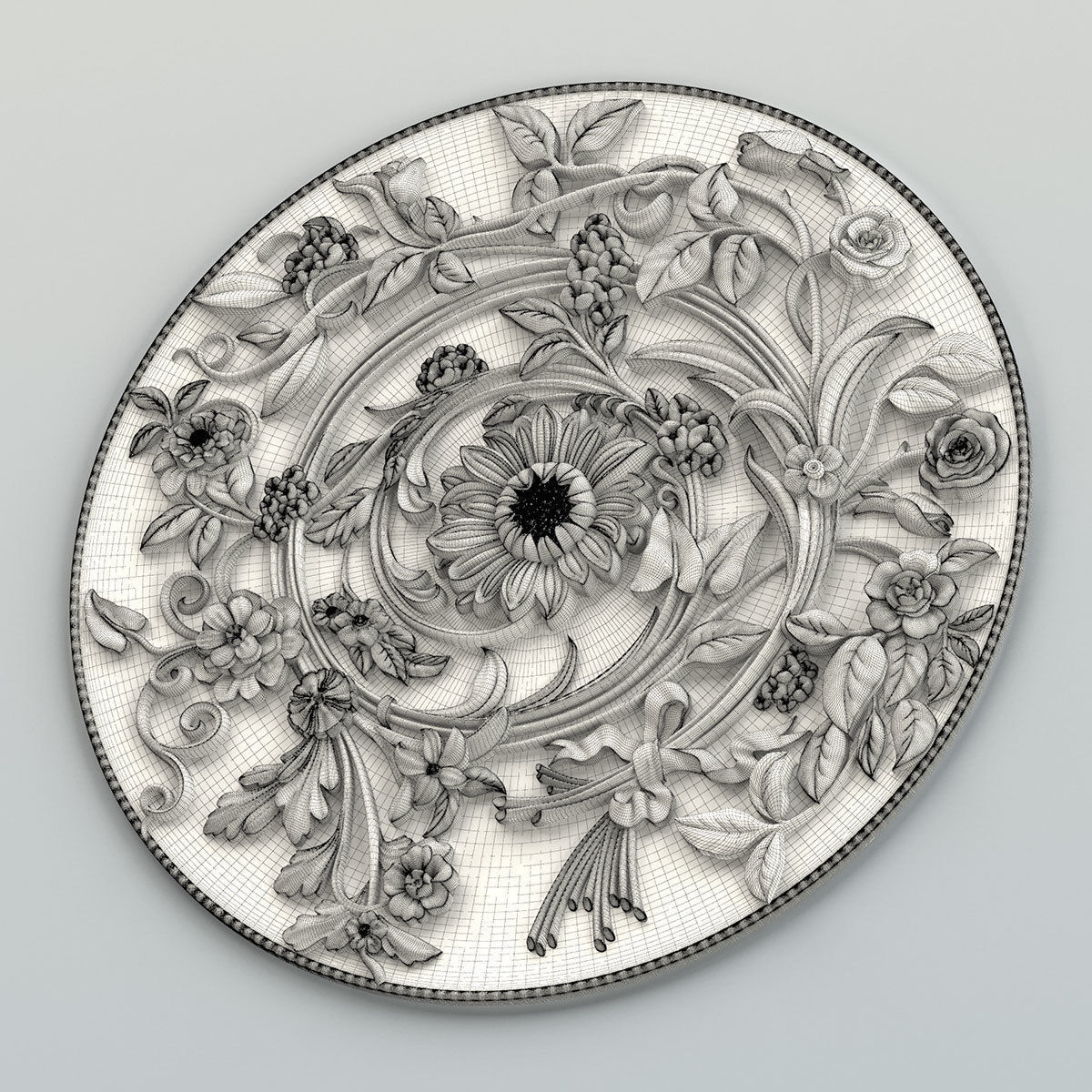 Round rosette 025 3D model_7
