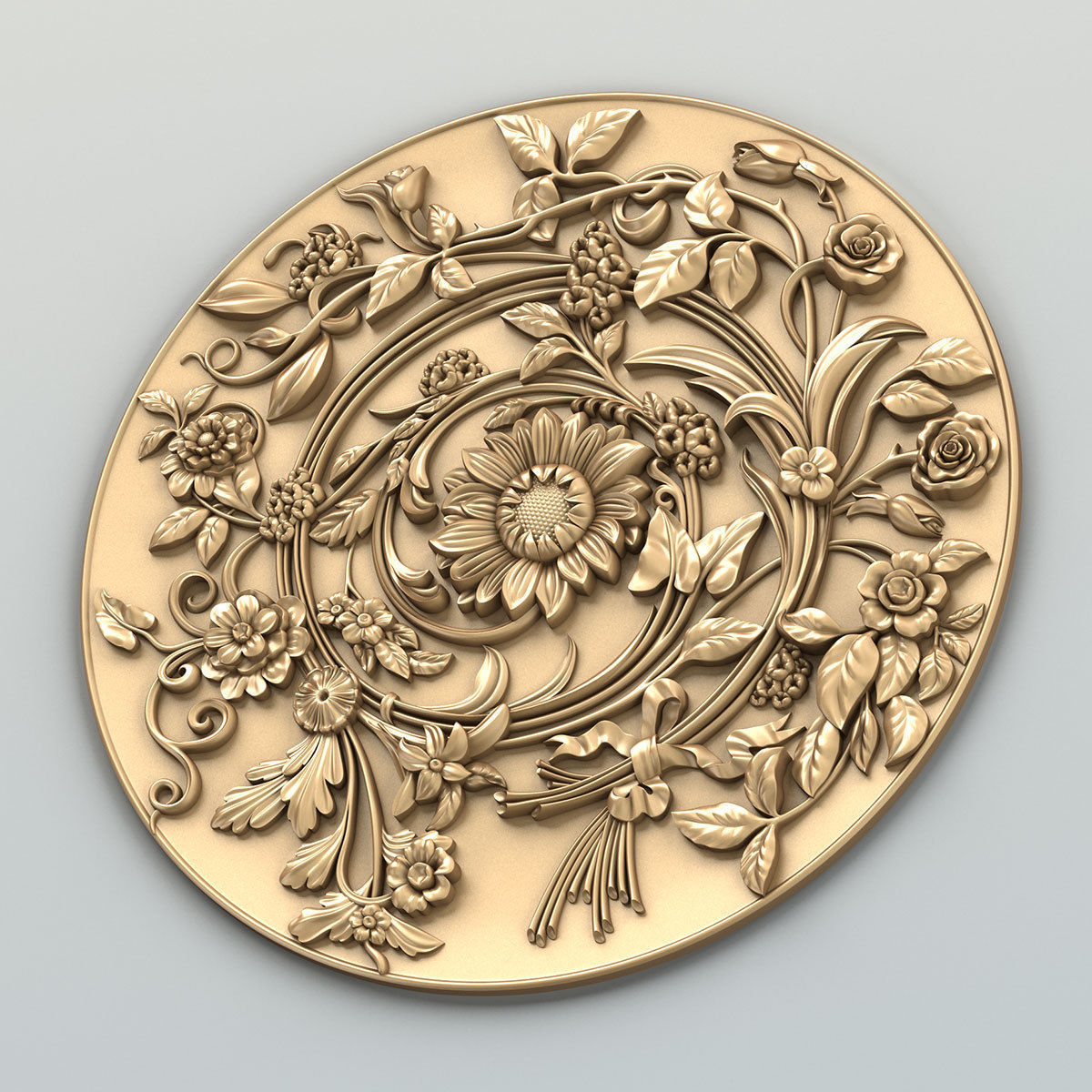 Round rosette 025 3D model_4