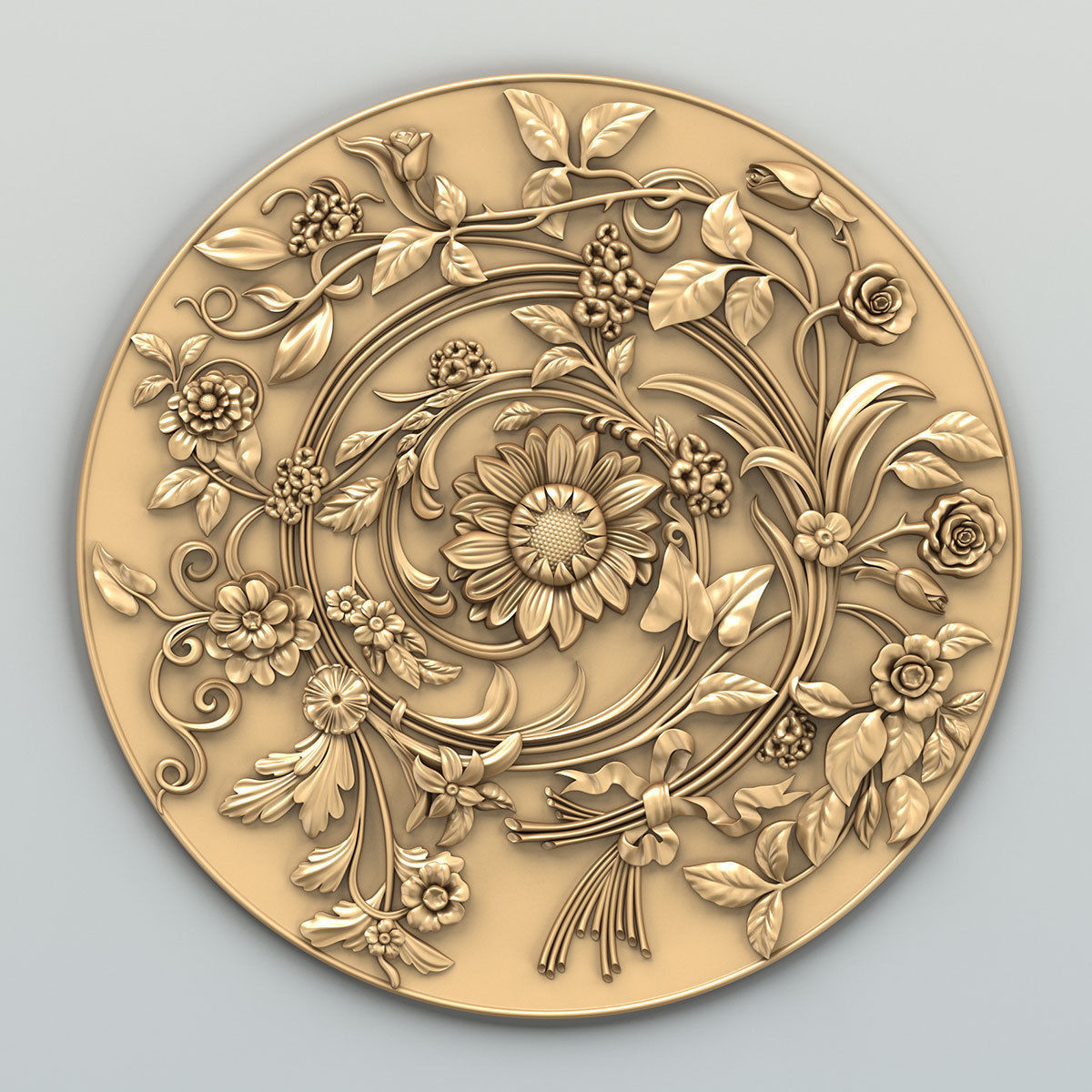 Round rosette 025 3D model_1